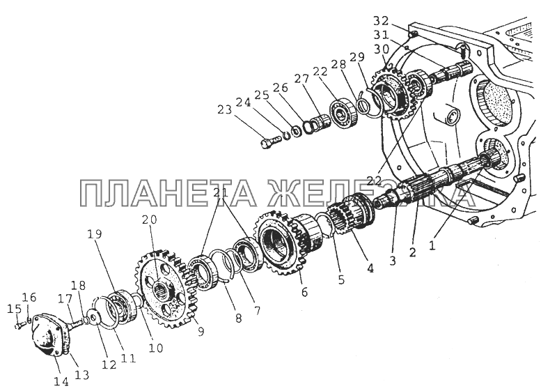 1601 Корпус сцепления (привод ВОM, привод насоса годросистемы навески) МТЗ-80 (2002)